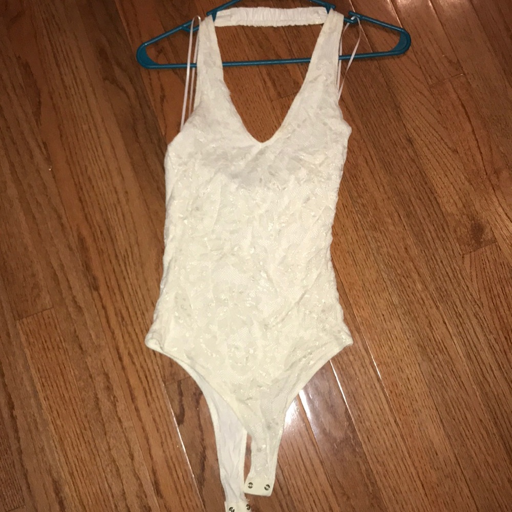 White Guess Lace Bodysuit